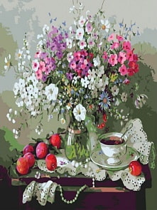 Раскраски по номерам - Картина «Дачный натюрморт», 40 х 50 см. (Белоснежка, 622-AB)