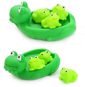 Игрушки для ванной – Лягушка-мыльница и 3 лягушонка, в сетке (Играем Вместе, LXJ1Bsim)