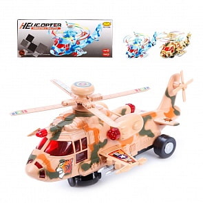 Вертолёт электронный Военный, свет, звук, разные цвета (Наша игрушка, Y513162) (ассортимент)