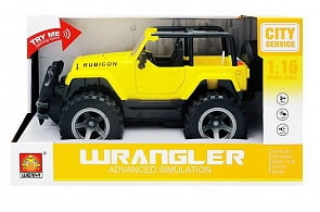 Джип инерционный, желтый, свет и звук, 1:16 (Junfa, MY390B)