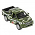 Машина металлическая Toyota Hilux камуфляж 12 см, свет-звук, инерция, зеленая  - миниатюра №4