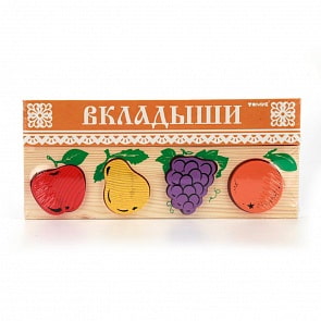 Доска-вкладыш Фрукты, с 4 деталями (Томик, 372-3 ТОМИК)