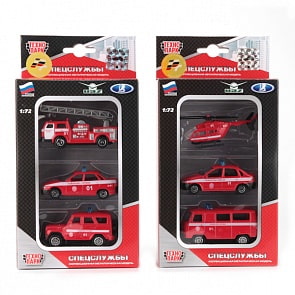 Набор из трех единиц техники «Пожарный транспорт», 1:72 (Технопарк, SB-14-11sim)