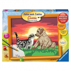 Раскрашивание по номерам Котенок и щенок (Ravensburger, 28381st)