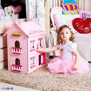 Большой домик для кукол с 15 предметами мебели - Милана (Paremo, PD115-01)