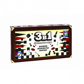 Игра настольная 3в1 - Шашки/шахматы/нарды, на магните (1toy, Т12058)