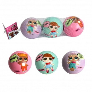 LOL мячики PU с принтом, 7,5 см, 3 штуки (1Toy, Т15184)
