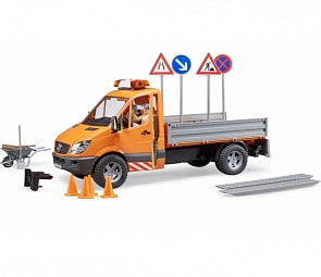 Машинка Mercedes-Benz Sprinter Дорожная служба, с модулем со световыми и звуковыми эффектами, с фигуркой рабочего (Bruder, 02-537) Машинка Mercedes-Benz Sprinter Дорожная служба, с модулем со световыми и звуковыми эффектами, с фигуркой рабочего (Bruder, 02-537)