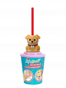 Звуковая соломинка Sip'n Sound – Собака, коричневая (The Lokumal Group, 16006-3)