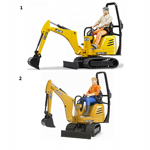 Мини экскаватор JCB 8010 CTS и рабочий (Bruder, 62-002) (ассортимент)