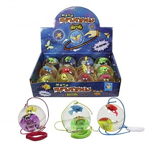 Мячик-прыгун йо-йо – Бабочка, прозрачный с водой и блестками внутри, 5,5 см,  свет (1Тоу, Т59837) (ассортимент)