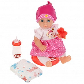 Интерактивная кукла Нюшенька Малышарики 25 см пьет писает 15 песен и стихов (Карапуз, Y25BB-NUSHA)