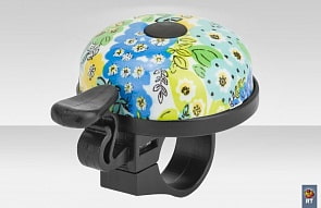 Звонок алюминий 16R-06/210113, дизайн – Цветы, цвет черно-голубой (RT, 4217RT)