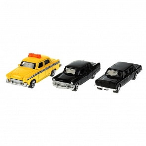 Коллекционная машина из серии Ретро модели - ГАЗ 21 Волга/ГАЗ 13 Чайка /ЗИЛ 115, длина 7,5 см (Технопарк, SB-13-23-3ASST-CDU) (ассортимент)