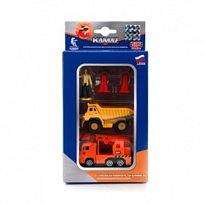 Набор из 2 металлических машин – Строительная техника с аксессуарами, 7,5 см (Технопарк, SB-15-30sim)