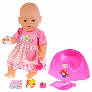 Интерактивный пупс, пьет и писает, с аксессуарами, 43 см (Warm Baby, B645834)