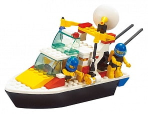 Конструктор - Катер с фигурками и аксессуарами, 114 деталей (Sluban, M38-B3600)