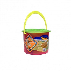 Набор для лепки: пластилин, формочки, стеки и клеенка, в ведре (Jovi, 14)