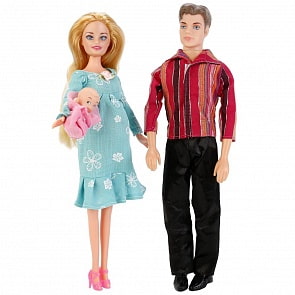 Кукла с мужем и ребенком – София, беременная (Карапуз, 66196R-S-BB)