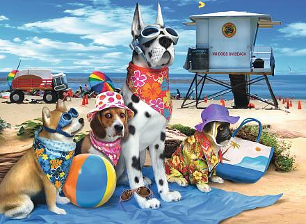 Пазл «Собаки на пляже» 100 шт  
