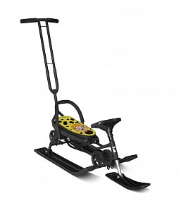 Снегокат 111 Mobile с Т-образным толкателем и колесной базой, черный (Барс, 7114RT)