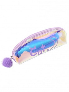 Пенал Котик с помпоном, перламутровый фиолетовый (Михи Михи, MM07533)