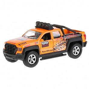 Пикап Спорт 13,3 см, металлический инерционный, открываются двери, свет-звук (Технопарк, SB-18-02-S-WB)