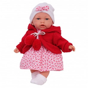 Кукла озвученная Азалия в красном 27 см говорит-смеётся мягконабивная (Munecas Antonio Juan ,S.L., 12020)