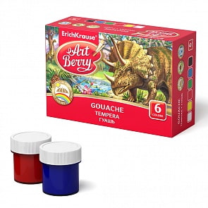 Гуашь ArtBerry с УФ защитой яркости, 6 цветов/20 мл (Erich Krause, 41744EK)