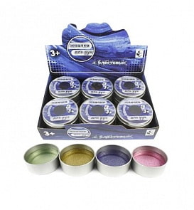 Жвачка для рук, 4 цвета, с блестками (1toy, Т14019) (ассортимент)