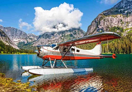 Пазлы Castorland – Самолет на горном озере, 500 элементов 
