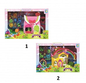 Игровой набор Пониландия домик с 15 аксессуарами, 2 вида (1toy, Т53075) (ассортимент)