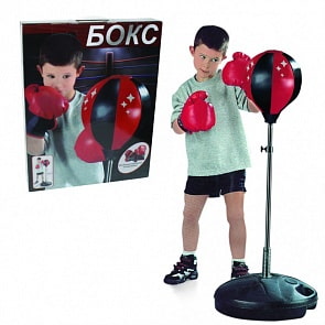 Набор для бокса с грушей, базой 32 см. и стойкой 80-100 см. (1toy, Т59876)