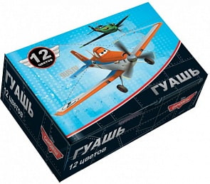 Гуашь Disney – Самолеты, 12 цветов (Росмэн, 22996ros)