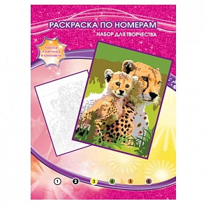 Набор для творчества - Раскраска по номерам Тигры (Multiart, 6038PB3sim)