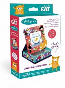 Шкатулка-фоторамка в технике Скрапбукинг, размер 10 х 10 х 3 см. (Оригами, 03658)