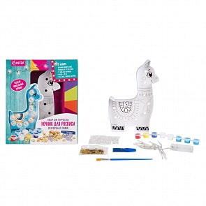 Ночник для росписи из серии Kreatto Сказочная лама с гирляндой и красками (Росмэн, 36994)