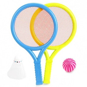 Детский набор для настольного тенниса и бадминтона, 2 ракетки, волан, мяч (B1627974sim)