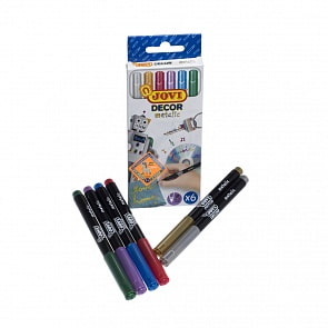 Маркеры перманентные металлик, 6 цветов (Jovi, 1606M)