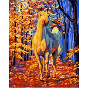 Рисование по номерам на холсте - Конь в лучах заката, размер 40 х 50 (Фабрика Творчества, H056)