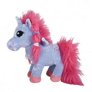 Единорог бирюзовый с пушистой розовой гривой, 25 см (Gulliver, 7-53000)