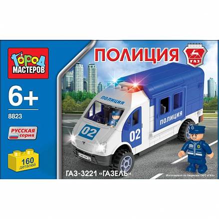 Конструктор Город Мастеров “Полиция” ГАЗ, 160 деталей 