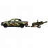 Модель военная Ford Ranger 12 см с пушкой двери и багажник открываются инерционная металлическая  - миниатюра №6
