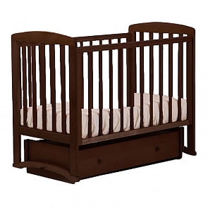 Кровать детская Лель АБ 16 Ромашка маятник универсальный, орех темный 35 (Лель, LIEL-АБ 16_орех темный 35)