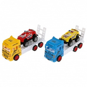 Трейлер инерционный с машинкой, разные цвета (B1908758) (ассортимент)