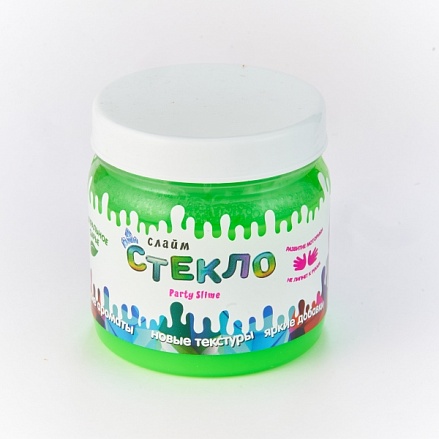Слайм – Стекло Party Slime, неон зеленый, 400 грамм   