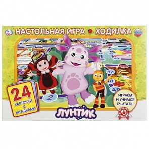 Настольная игра-ходилка Лунтик, с 24 карточками (Умка, 4690590142738sim)