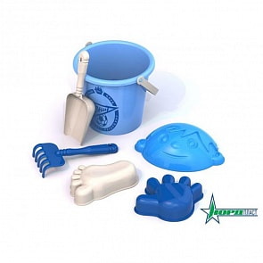Набор для песка ФК Зенит - ведро, лопатка, грабли, 3 формочки (Нордпласт, Н-431817) (ассортимент)