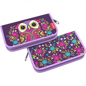 Пенал-книжка ErichKrause® - Flower Owl, без наполнения (ErichKrause, 46257ЕК)