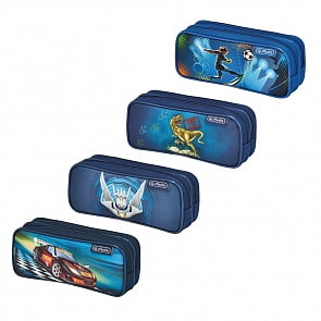 Пенал-косметичка - Boys Mix, без наполнения, 2 молнии, 4 вида (Herlitz, 50008711)